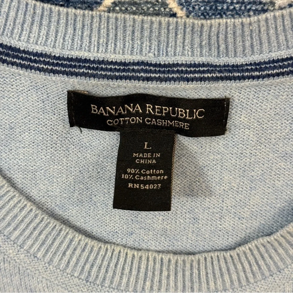 Banana Republic Sky Blue Cotton Cashmere Sweater Large